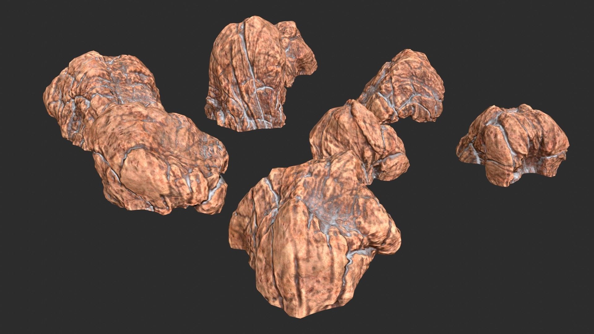 Red Desert Roks 02 Low-poly 3D model_48