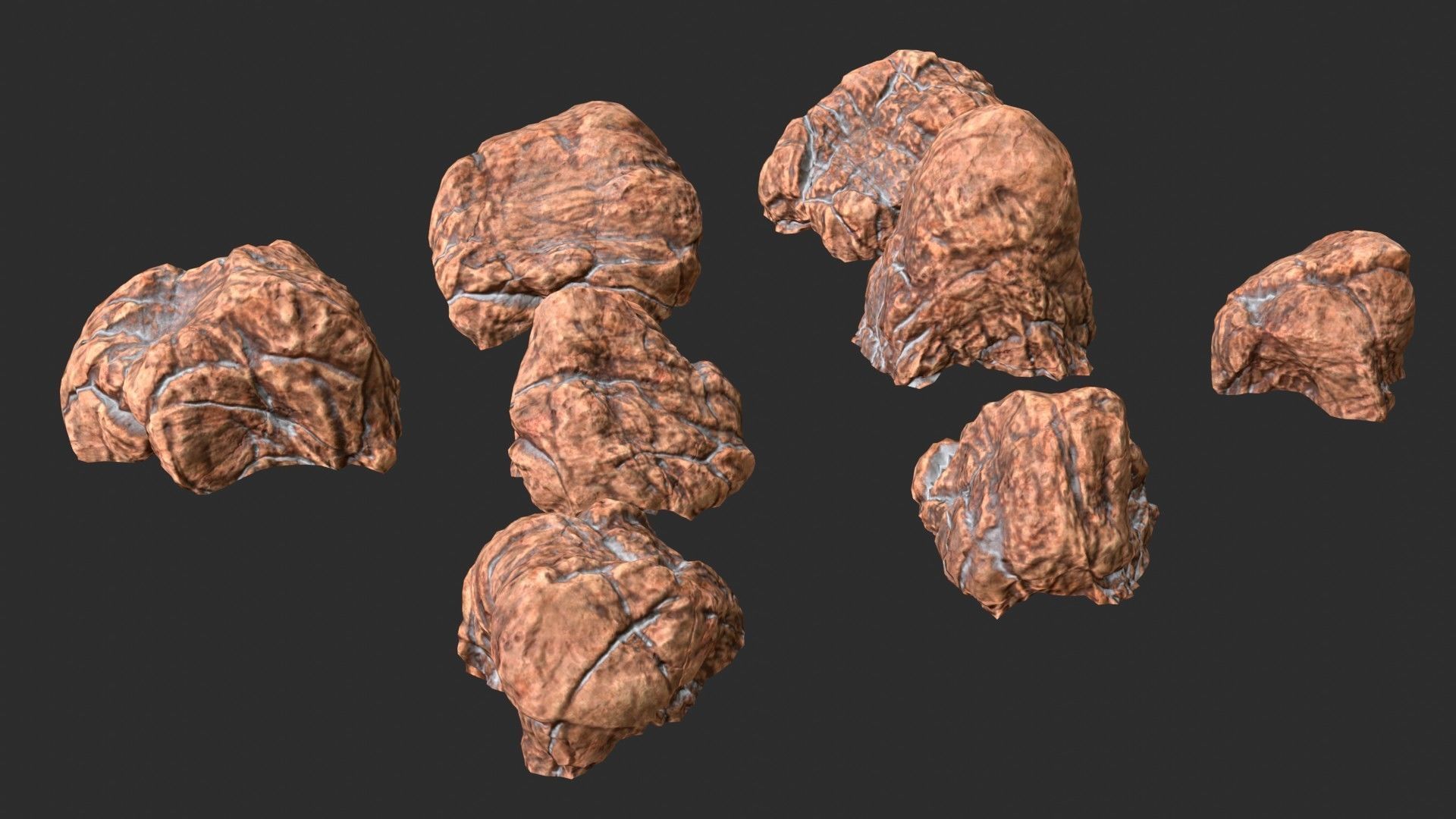 Red Desert Roks 02 Low-poly 3D model_47