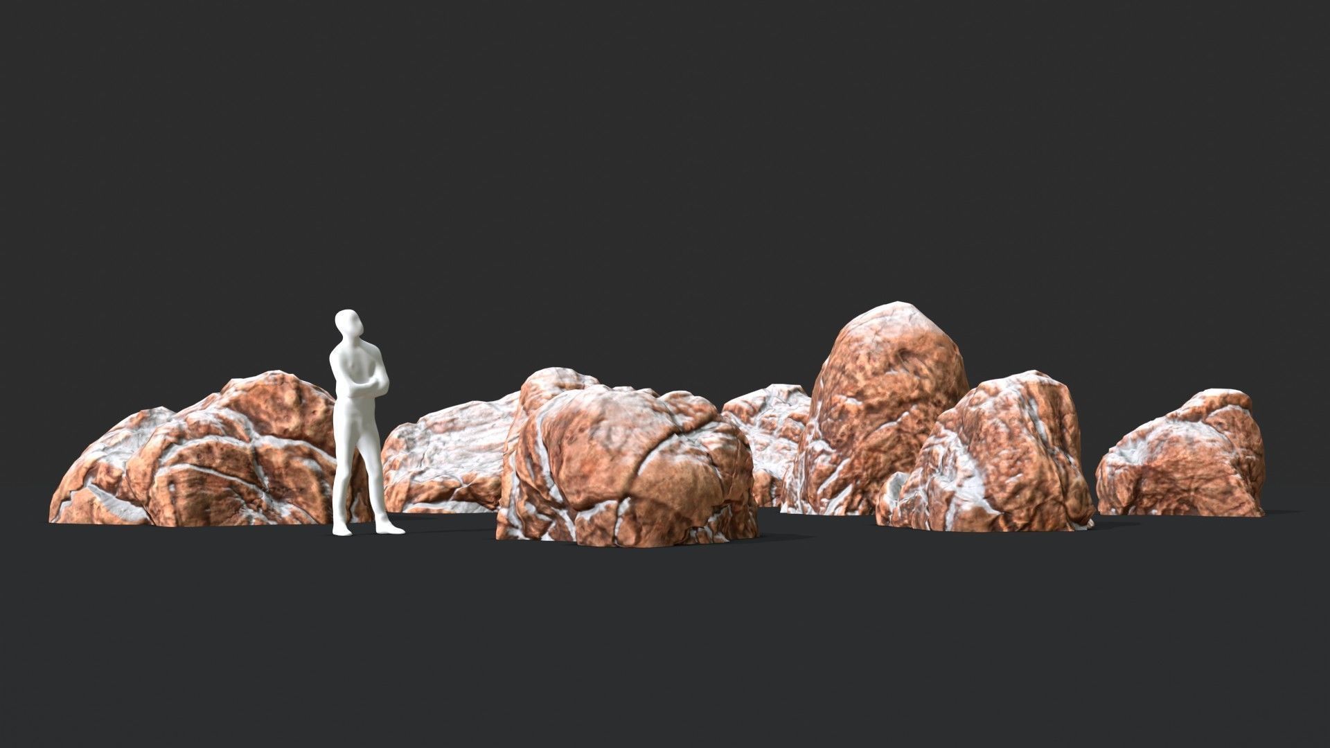 Red Desert Roks 02 Low-poly 3D model_1