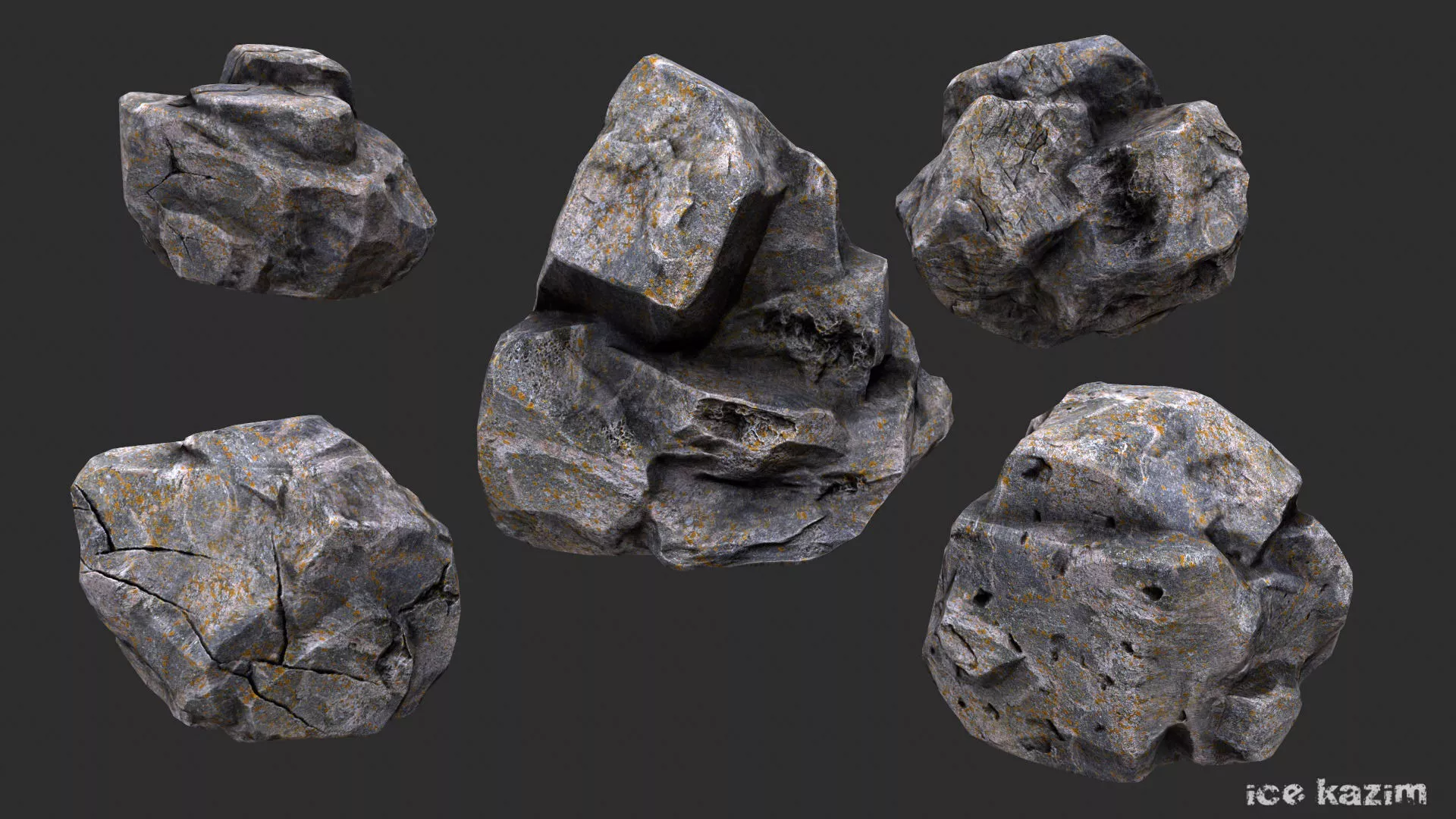 Rocks group of Low-poly 3D model