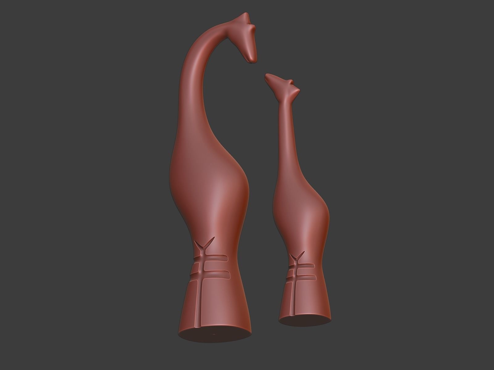 Figurine of a giraffe Mother and son 3D print model_3