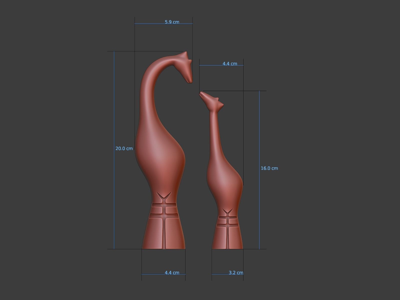 Figurine of a giraffe Mother and son 3D print model_1