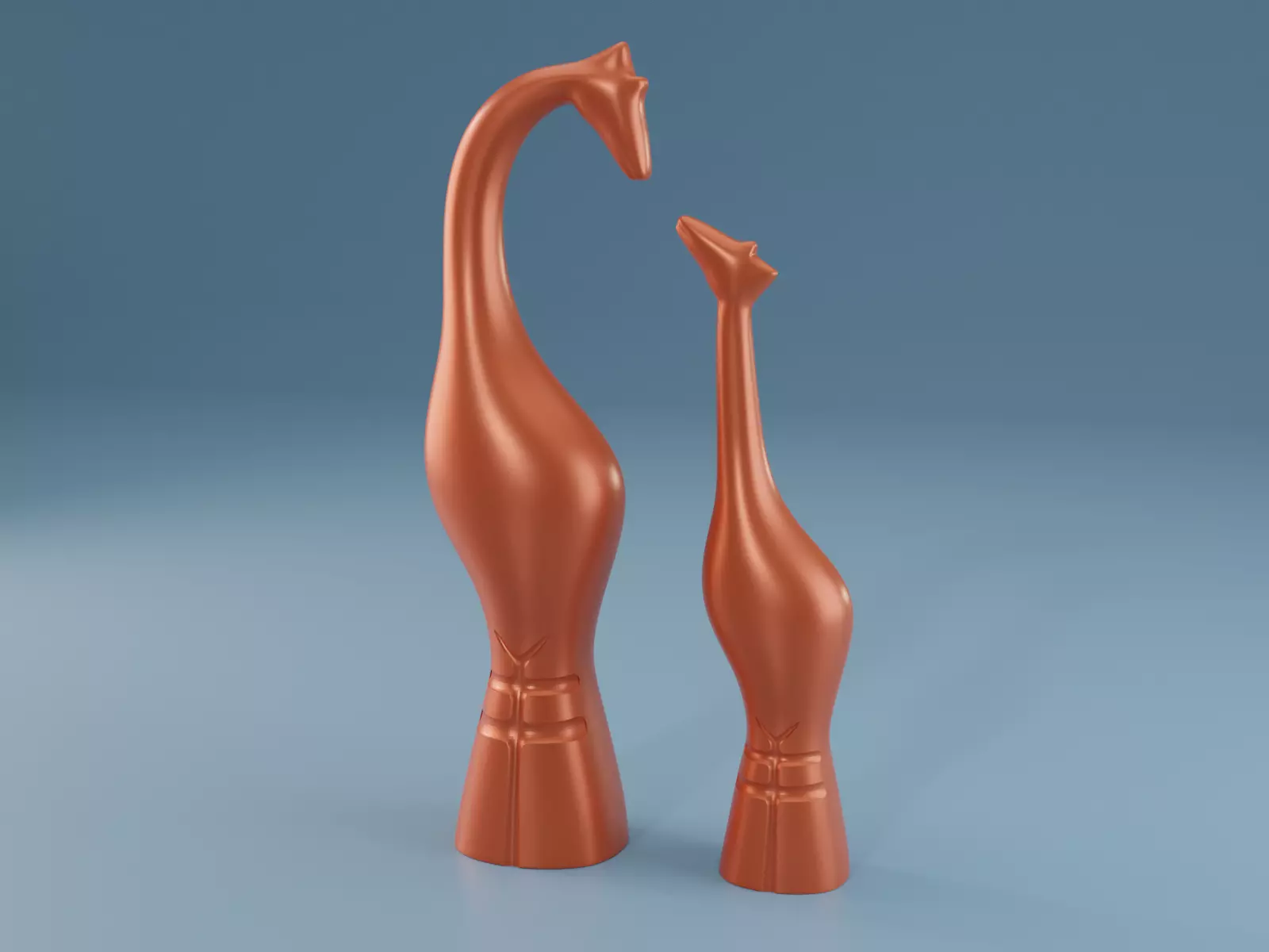 Figurine of a giraffe Mother and son 3D print model_0