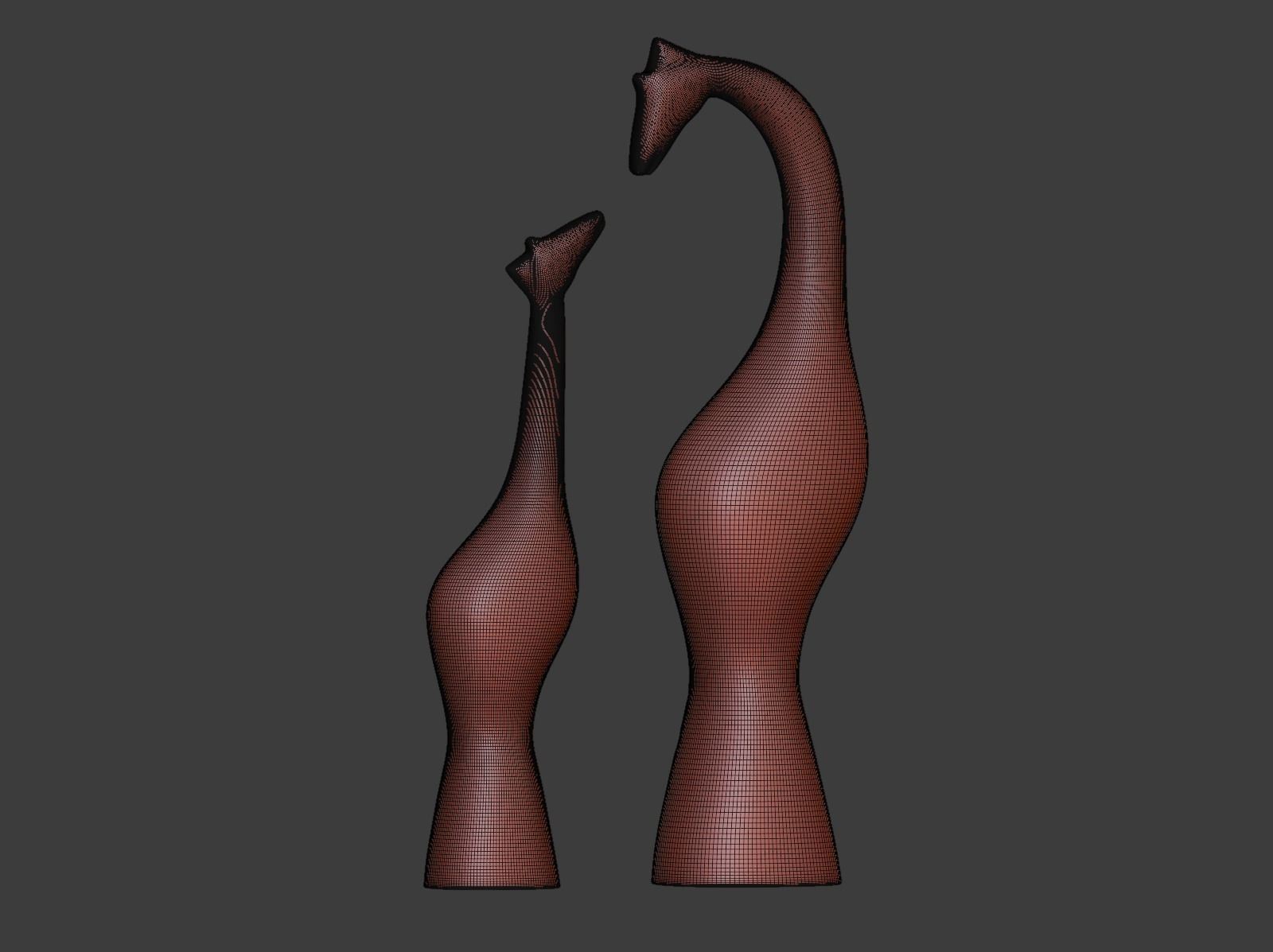 Figurine of a giraffe Mother and son 3D print model_7