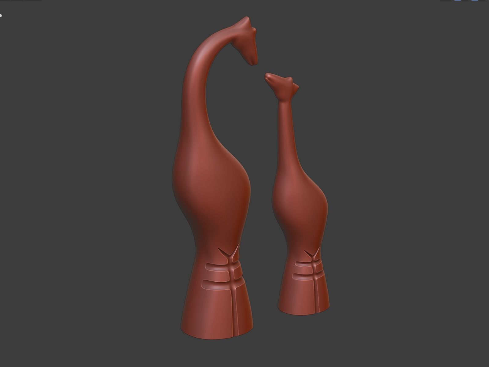 Figurine of a giraffe Mother and son 3D print model_2