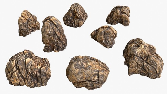 Sandstone Rocks 02 Low-poly 3D model