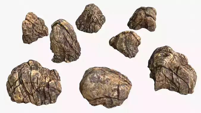 Sandstone Rocks 02 Low-poly 3D model