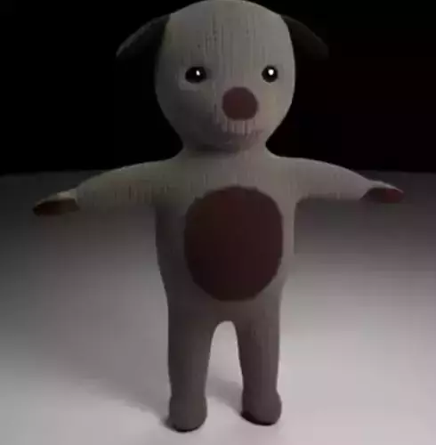 3D teddy model knitted toy dog