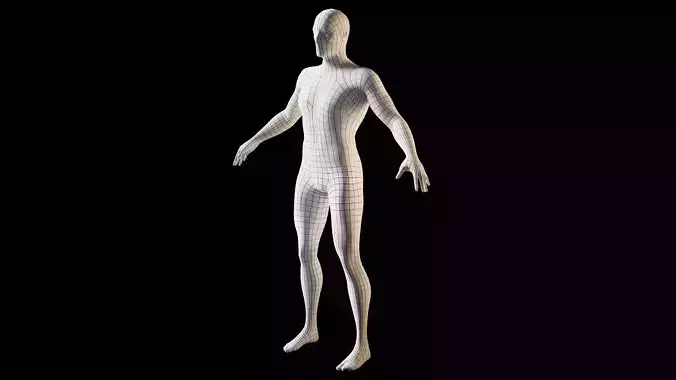 Human Male Base Mesh - 4 LOD Levels
