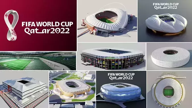 Fifa world cup 2022 qatar stadiums 3D Model Collection