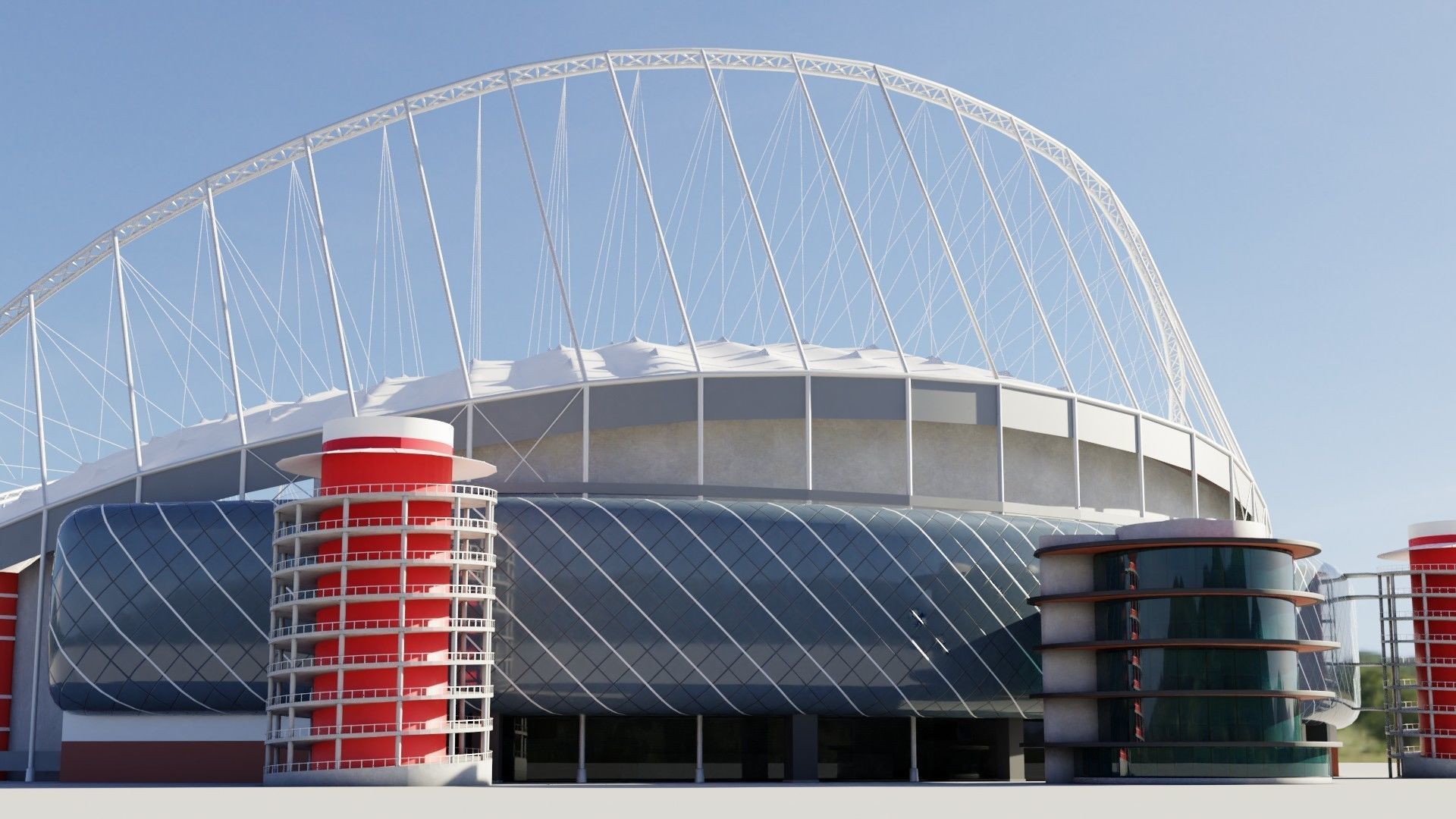 Fifa world cup 2022 qatar stadiums 3D Model Collection_92