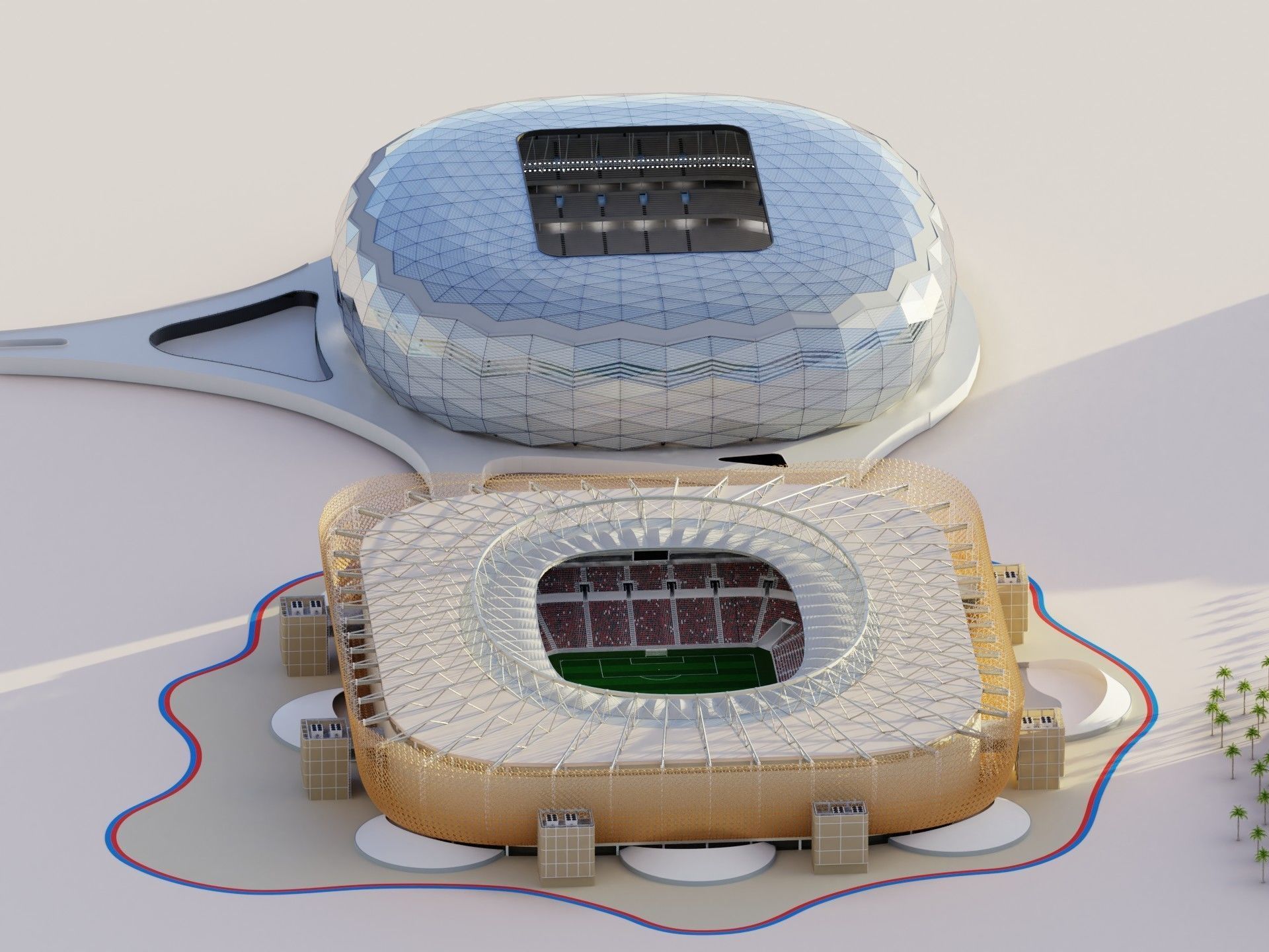 Fifa world cup 2022 qatar stadiums 3D Model Collection_20