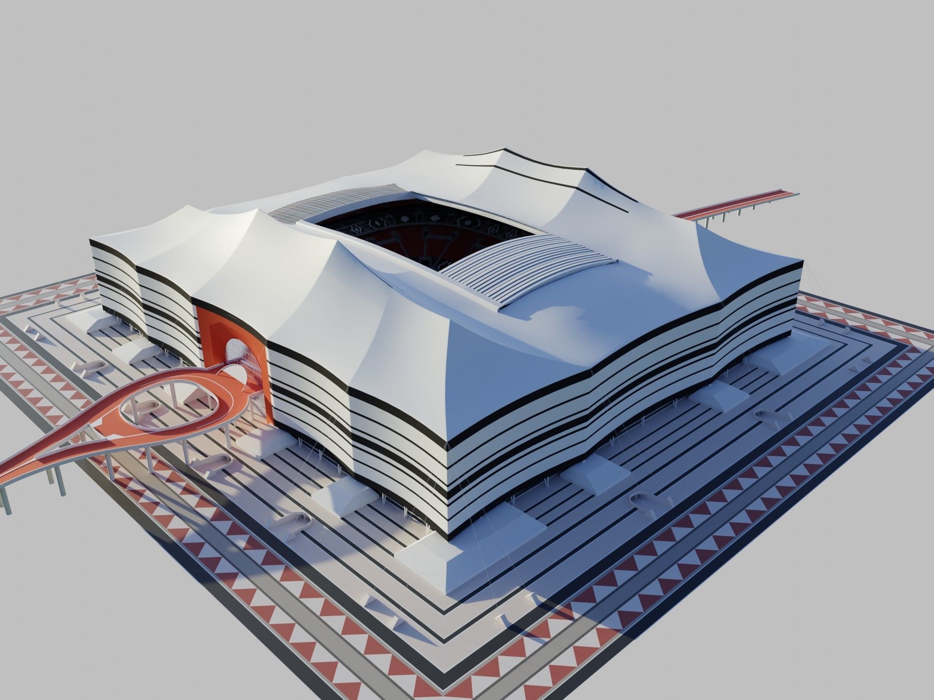 Fifa world cup 2022 qatar stadiums 3D Model Collection_78
