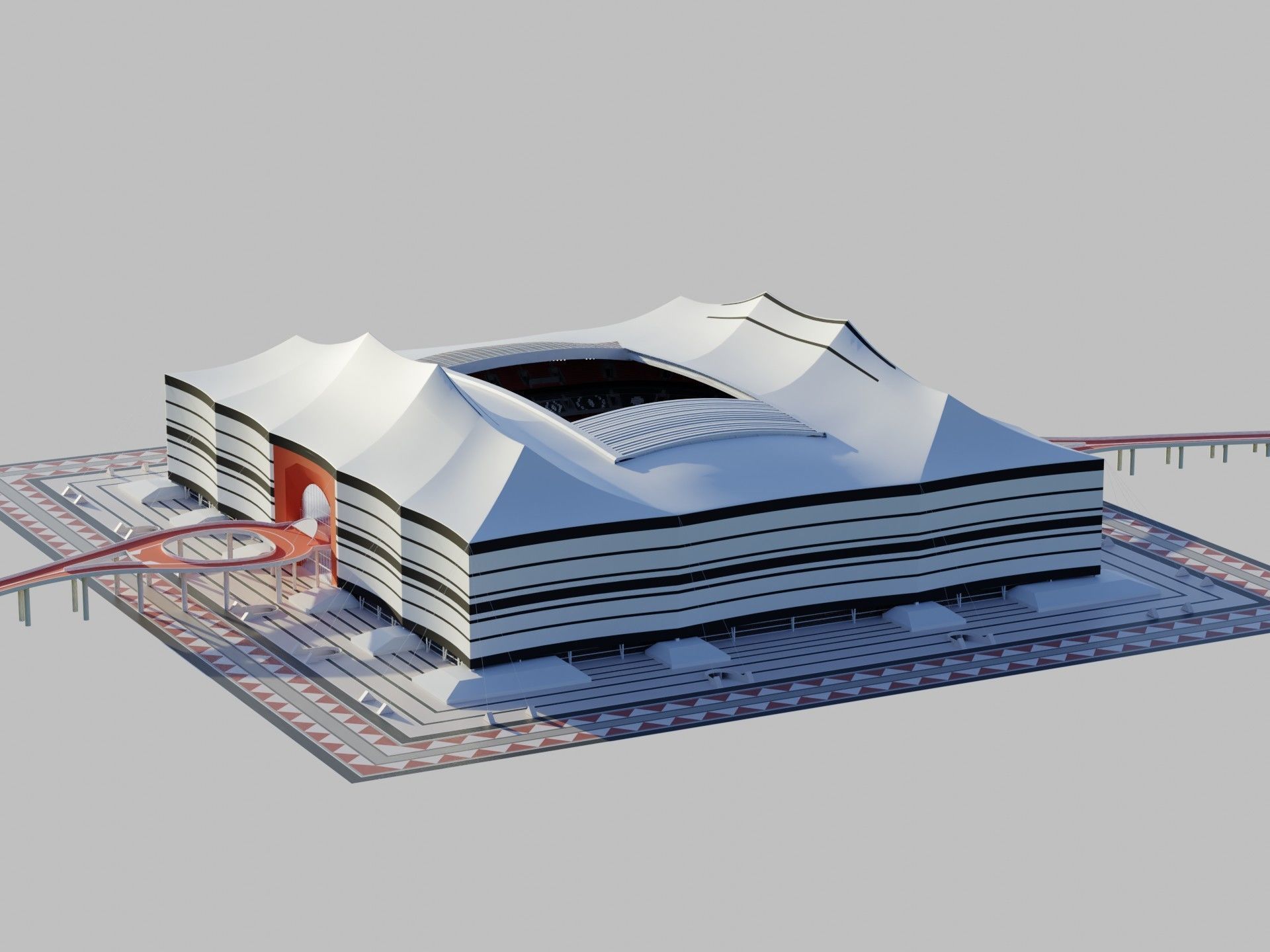 Fifa world cup 2022 qatar stadiums 3D Model Collection_80