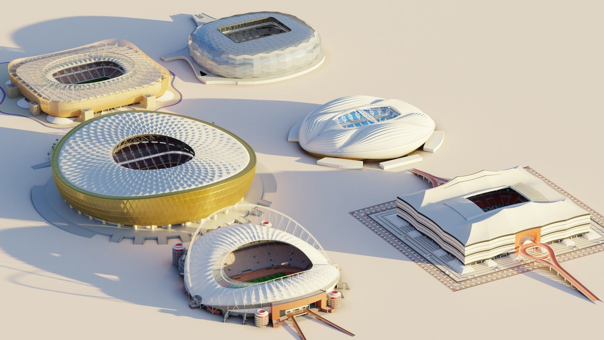 Fifa world cup 2022 qatar stadiums 3D Model Collection_18
