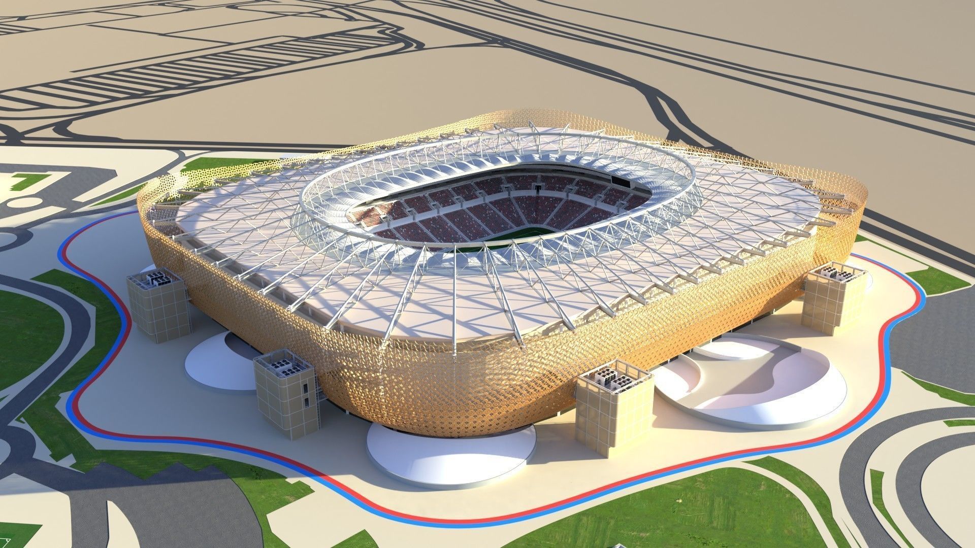 Fifa world cup 2022 qatar stadiums 3D Model Collection_60