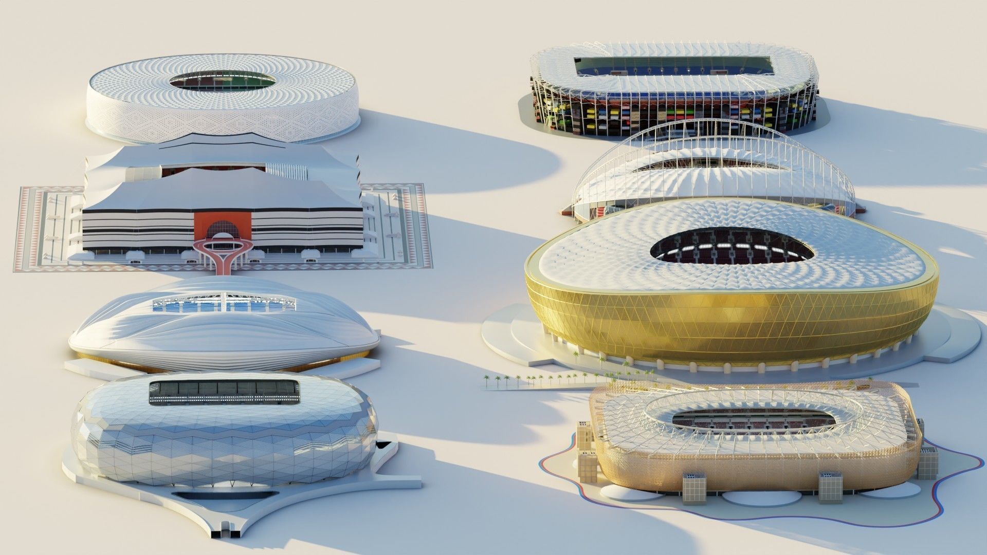 Fifa world cup 2022 qatar stadiums 3D Model Collection_15