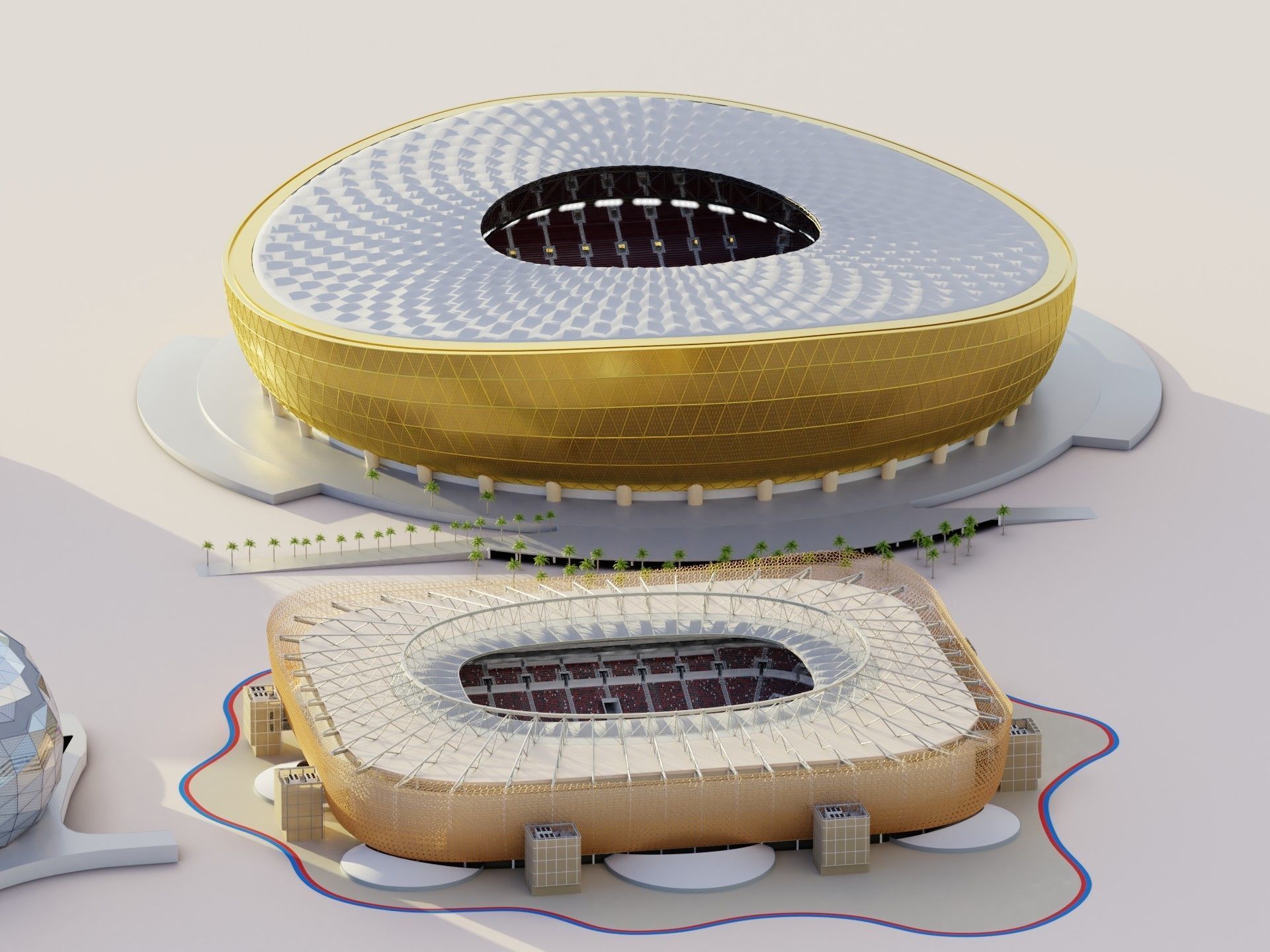 Fifa world cup 2022 qatar stadiums 3D Model Collection_23