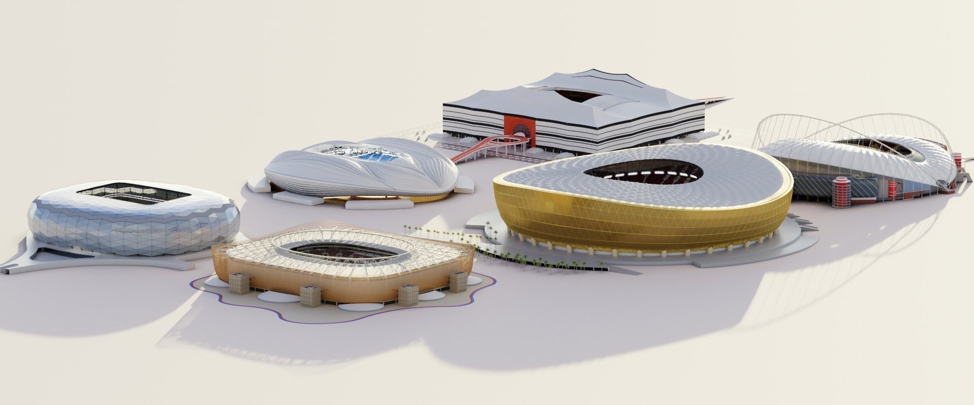 Fifa world cup 2022 qatar stadiums 3D Model Collection_17