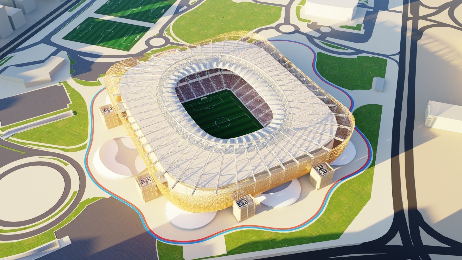 Fifa world cup 2022 qatar stadiums 3D Model Collection_61