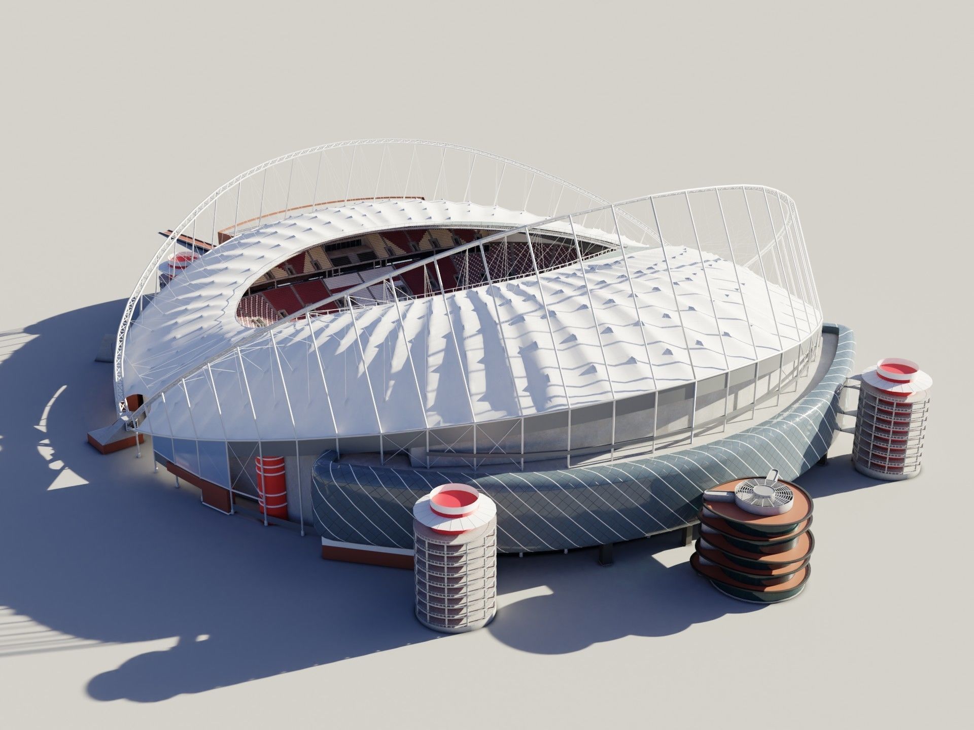 Fifa world cup 2022 qatar stadiums 3D Model Collection_95