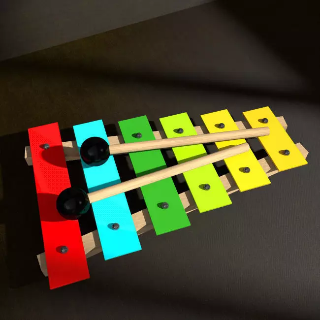 xylophone colorful xylophones 3D model