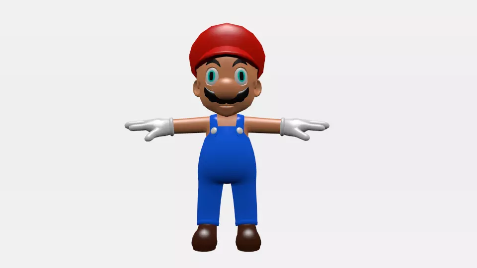Mario rigid model Free low-poly 3D model