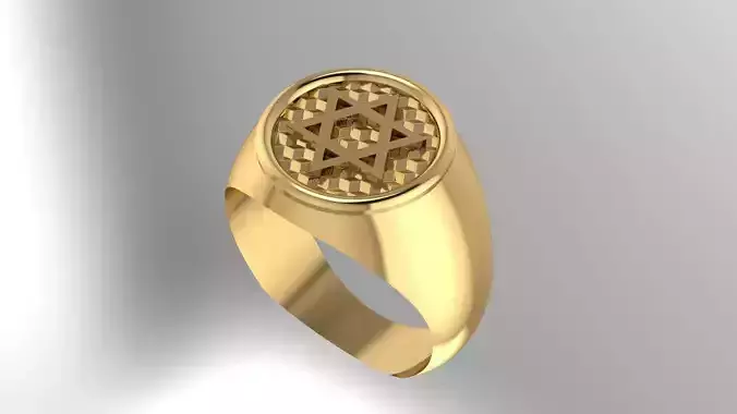 Ring Star Of David Free 3D print model