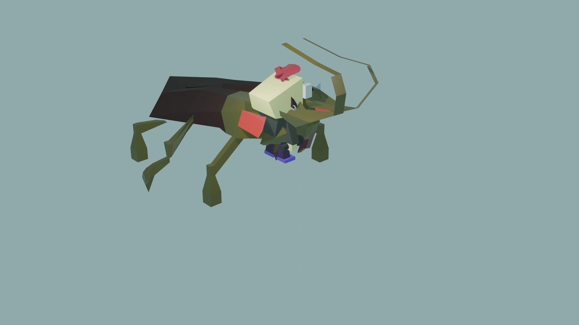 roach monster low poly Low-poly 3D model_2