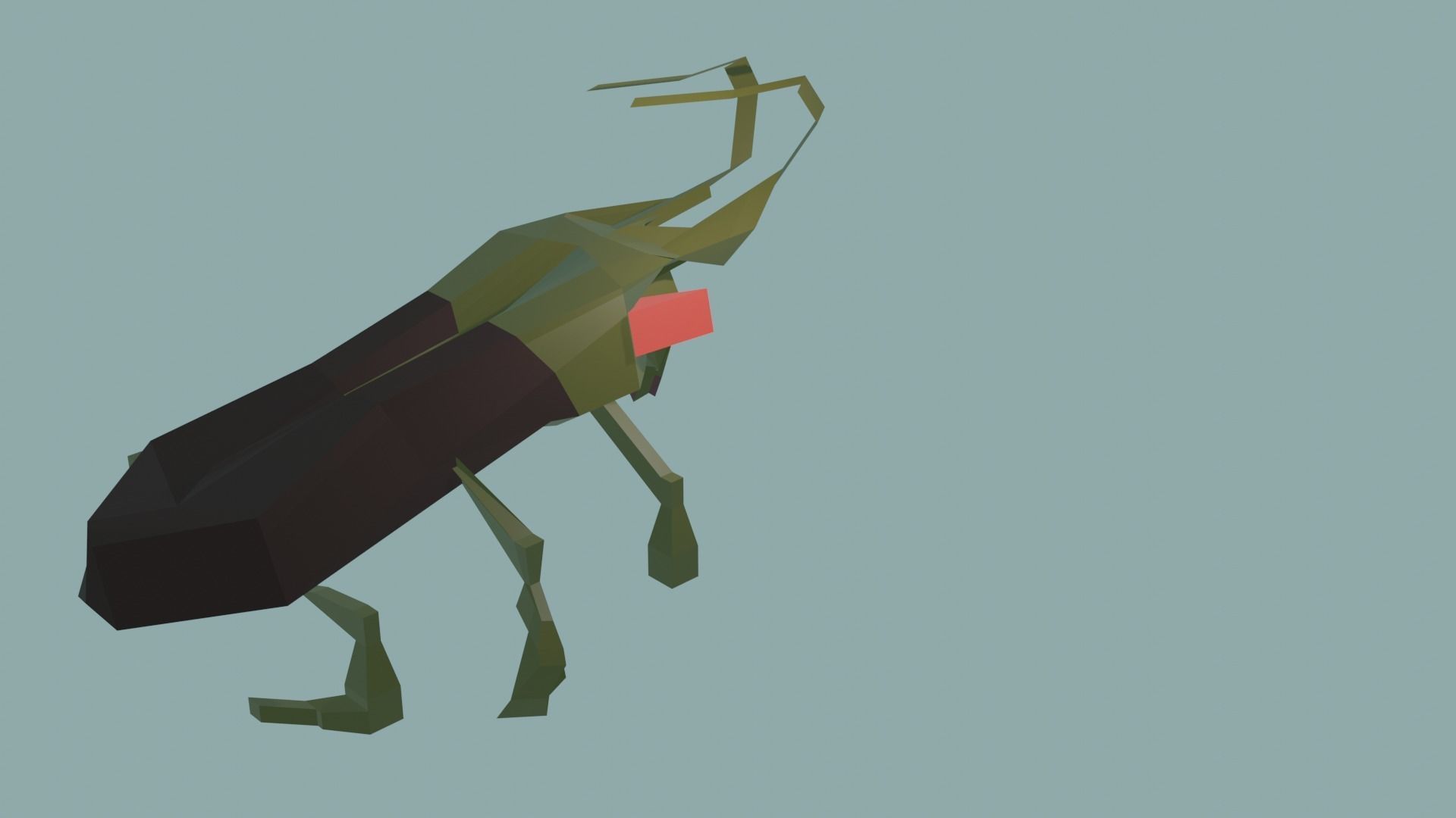 roach monster low poly Low-poly 3D model_5