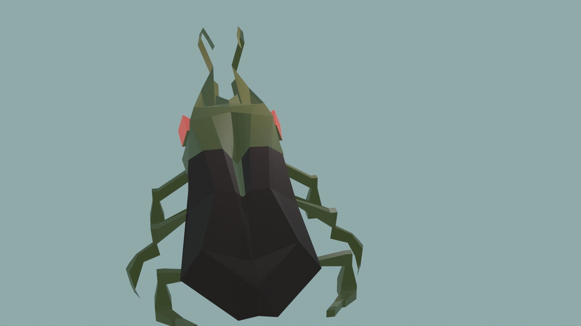 roach monster low poly Low-poly 3D model_3