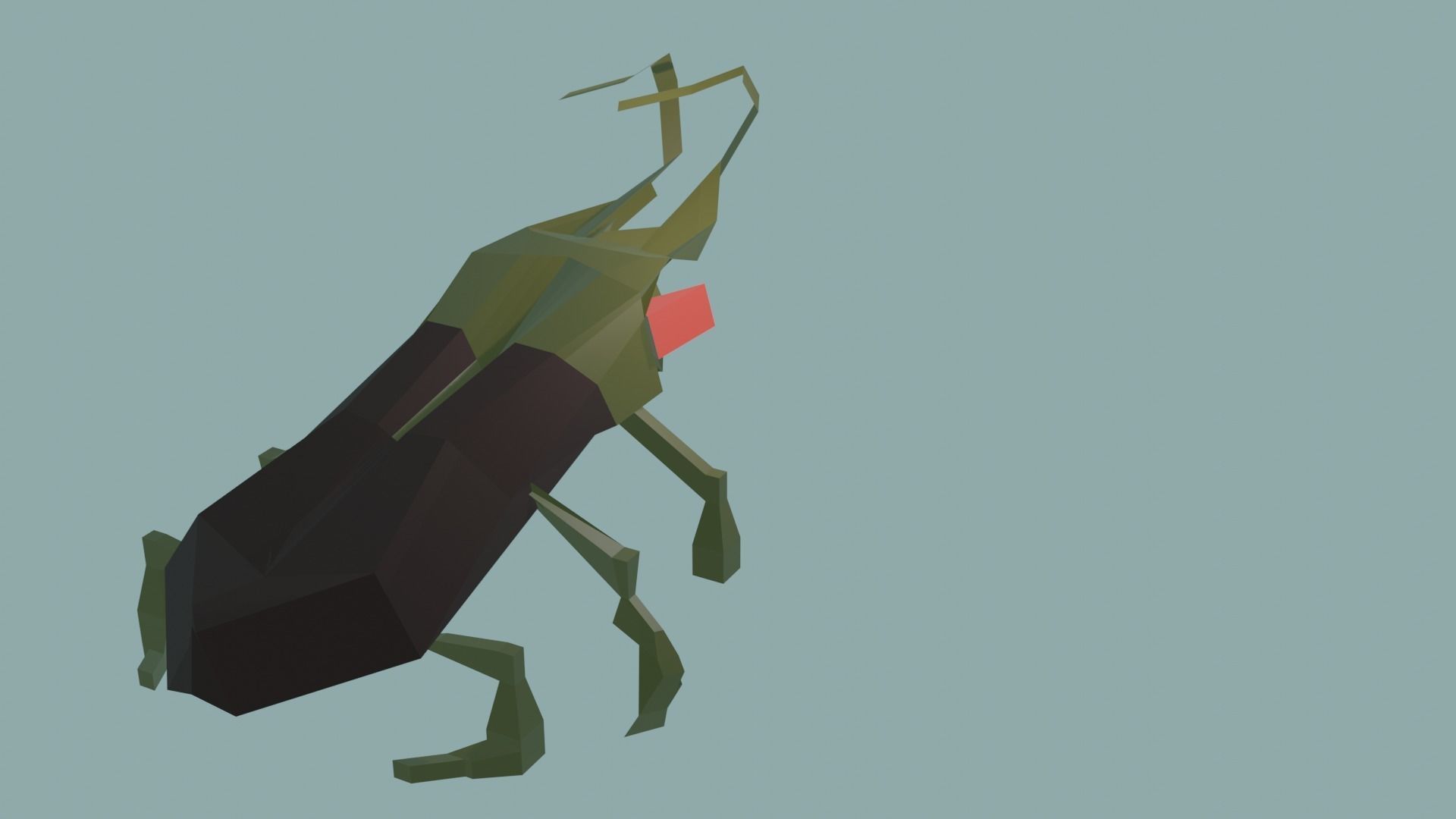 roach monster low poly Low-poly 3D model_6