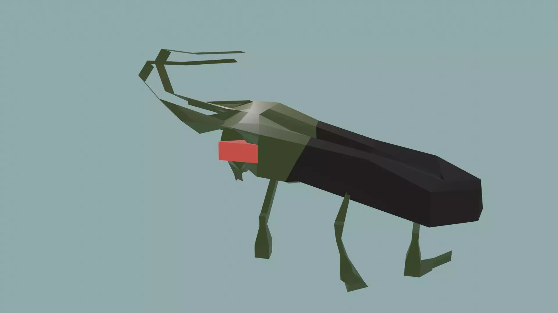 roach monster low poly Low-poly 3D model_0