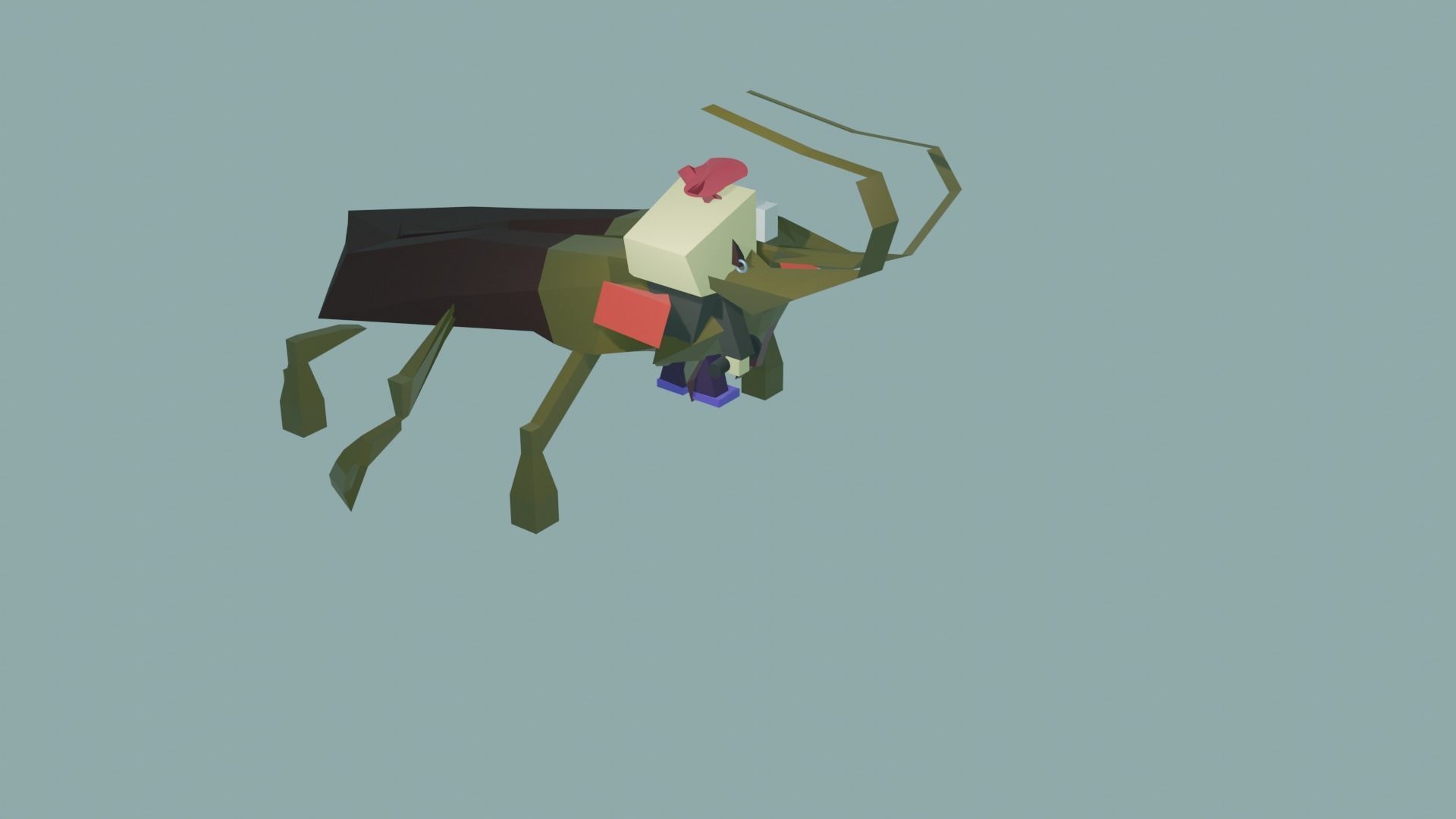 roach monster low poly Low-poly 3D model_4