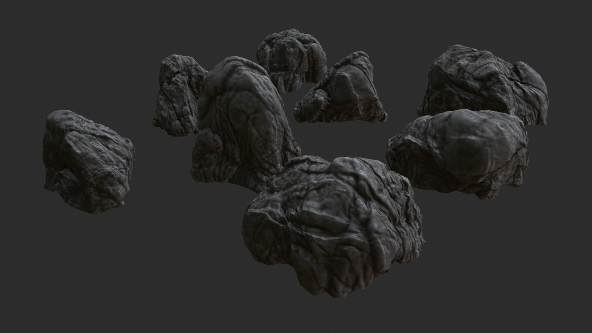 Volcanic Rocks 02 Low-poly 3D model_9