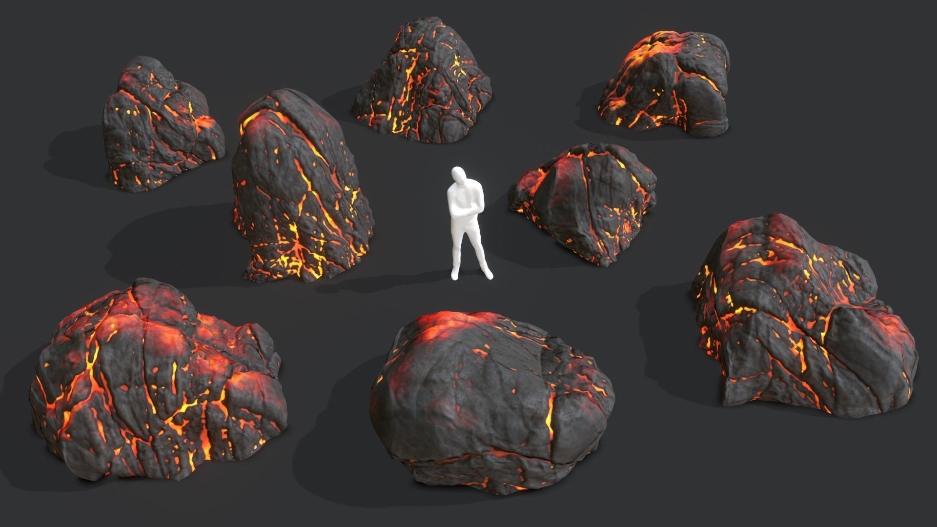 Volcanic Rocks 02 Low-poly 3D model_4