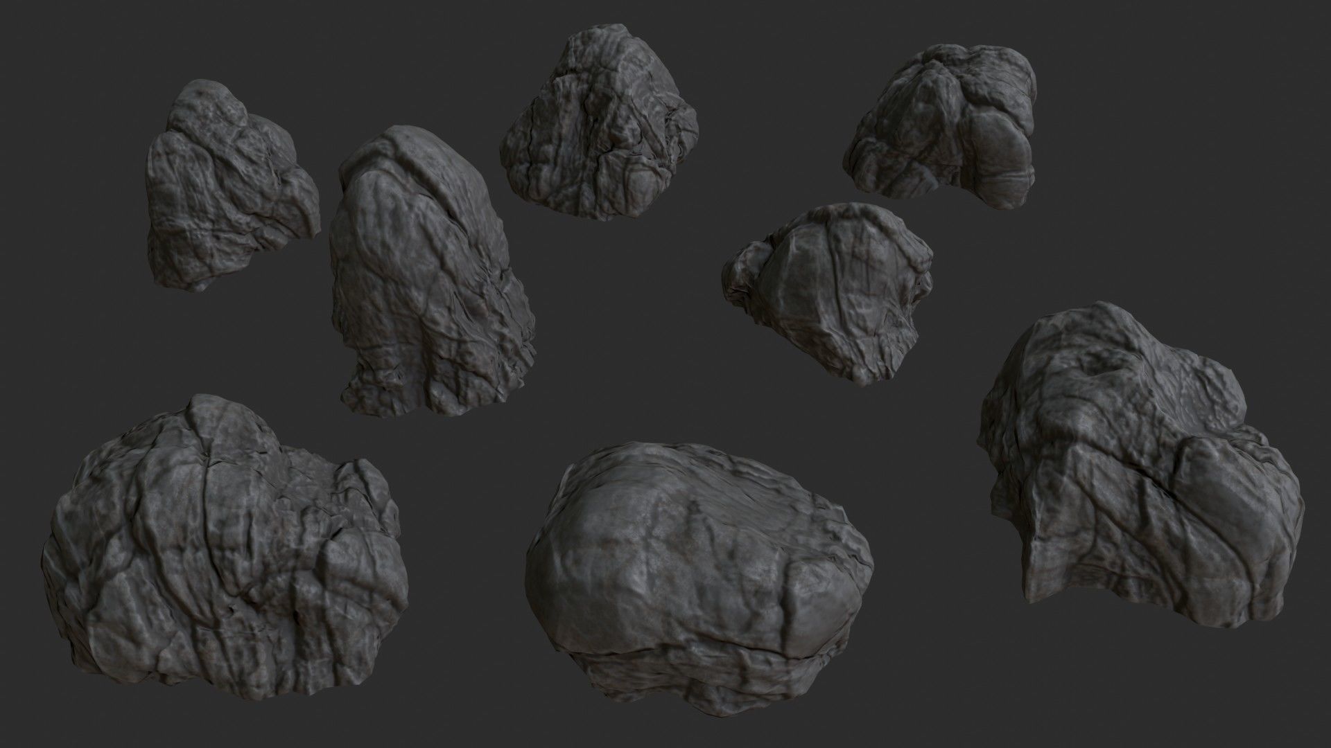 Volcanic Rocks 02 Low-poly 3D model_8
