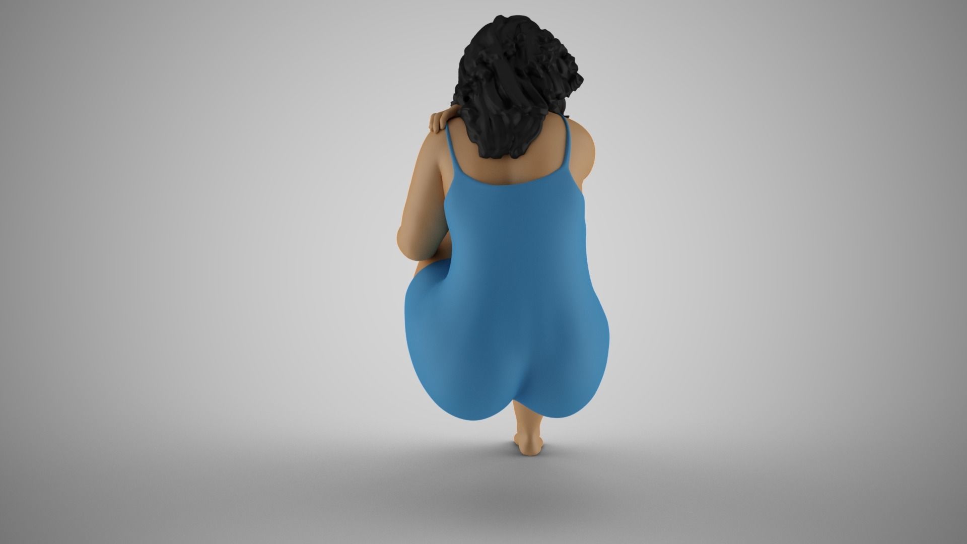 Woman Sitting Sideways 2 3D print model_6