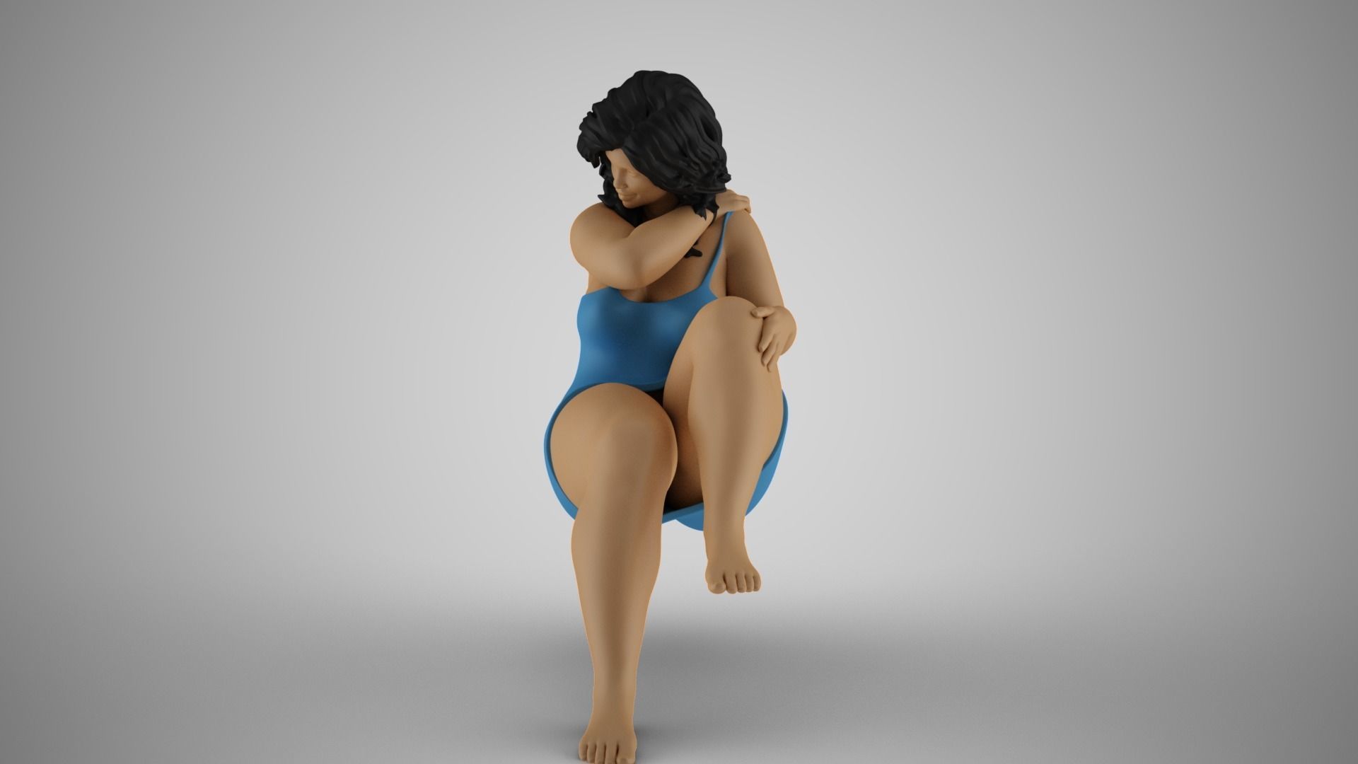 Woman Sitting Sideways 2 3D print model_10