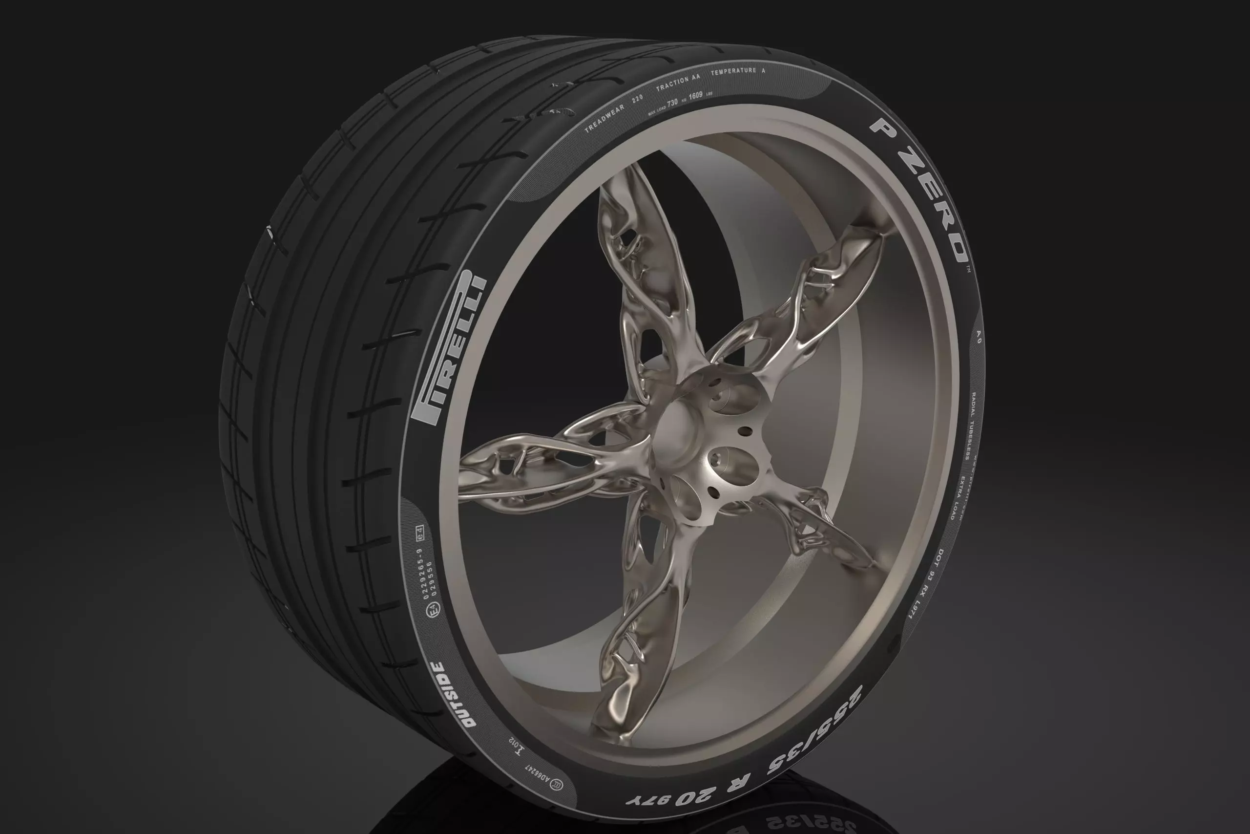 Racing car wheel tire 3D model_0