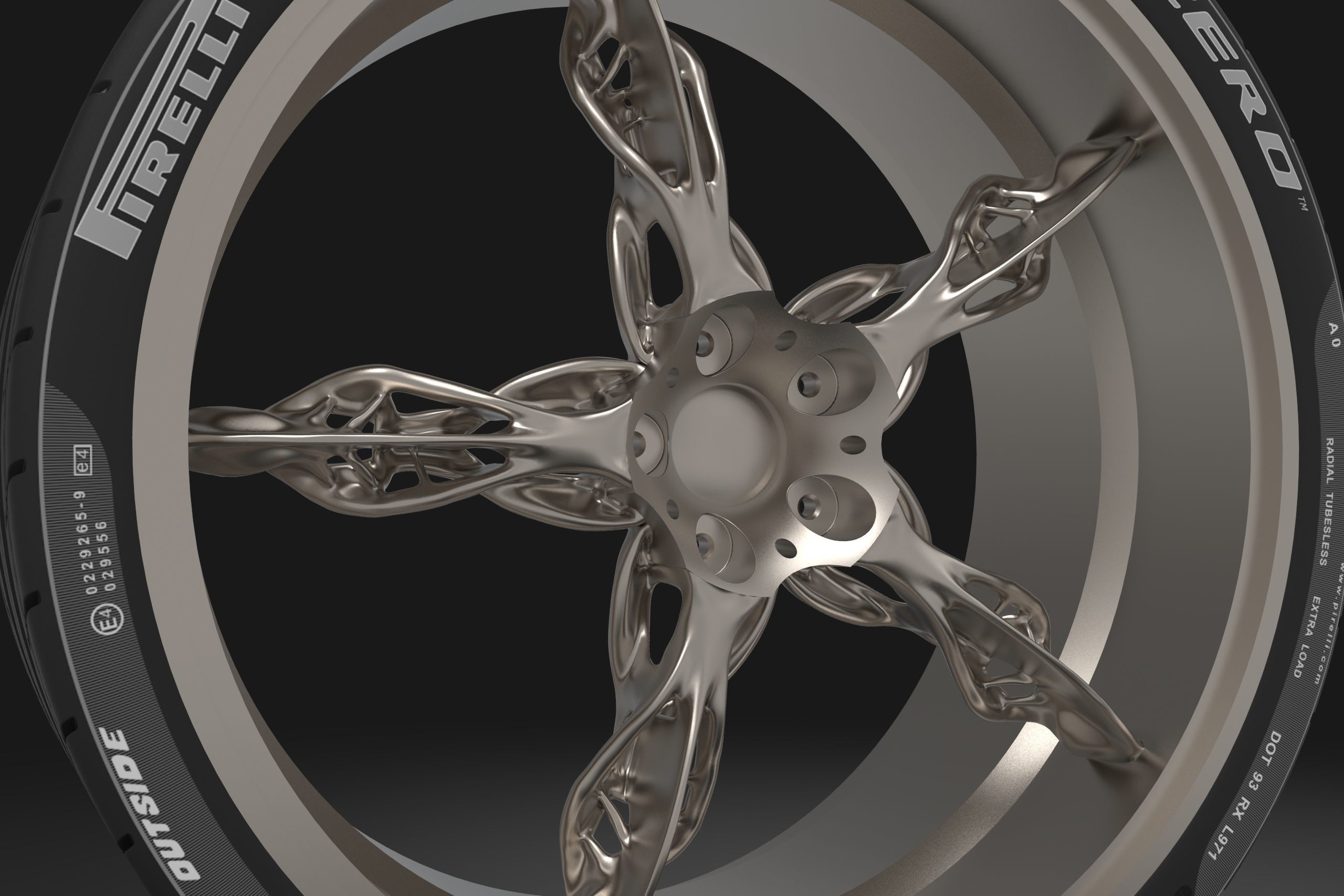 Racing car wheel tire 3D model_2