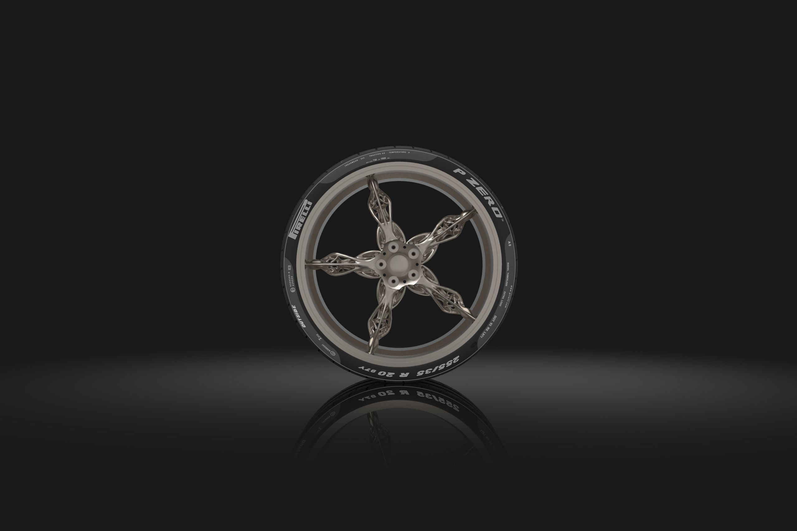 Racing car wheel tire 3D model_3