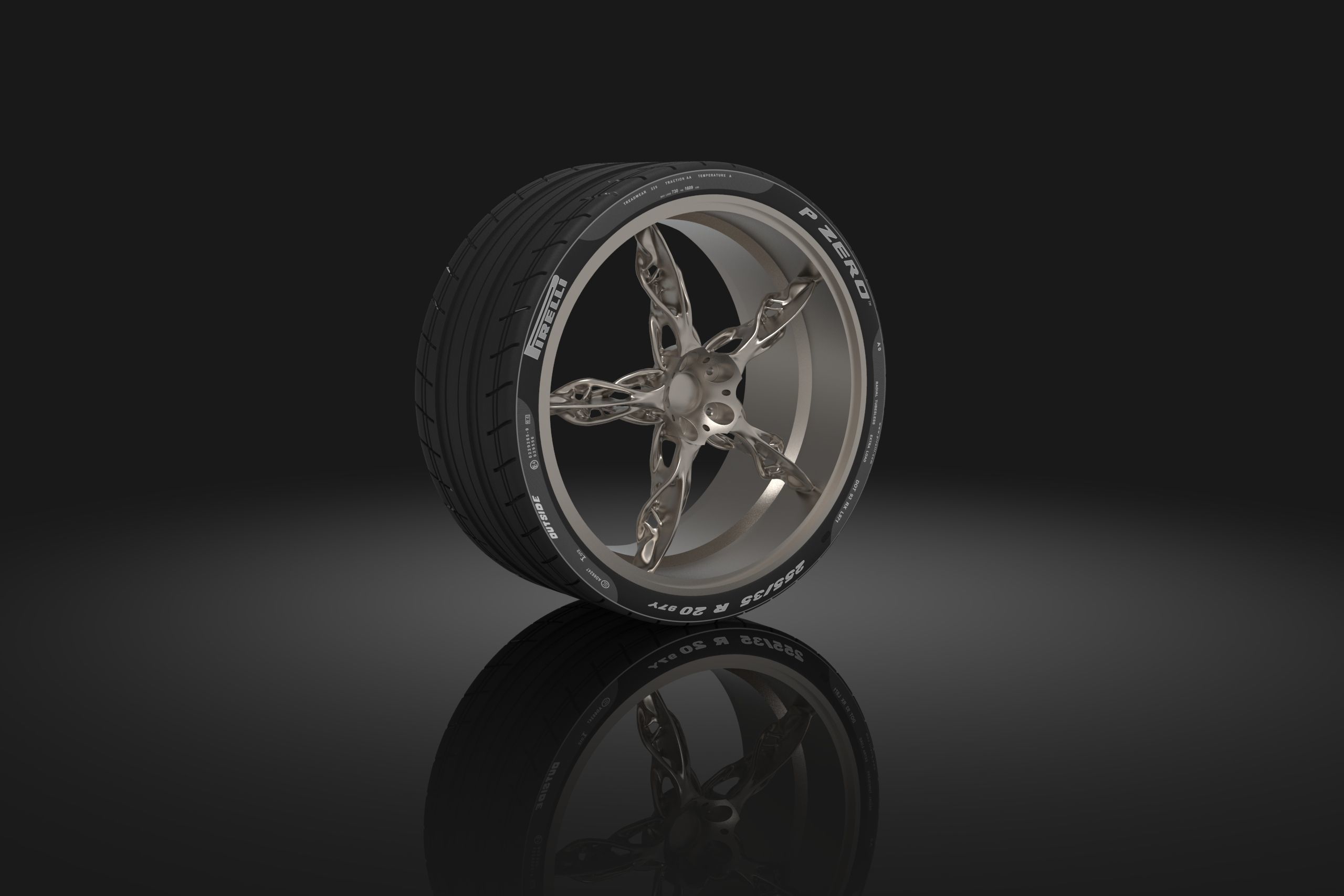 Racing car wheel tire 3D model_1