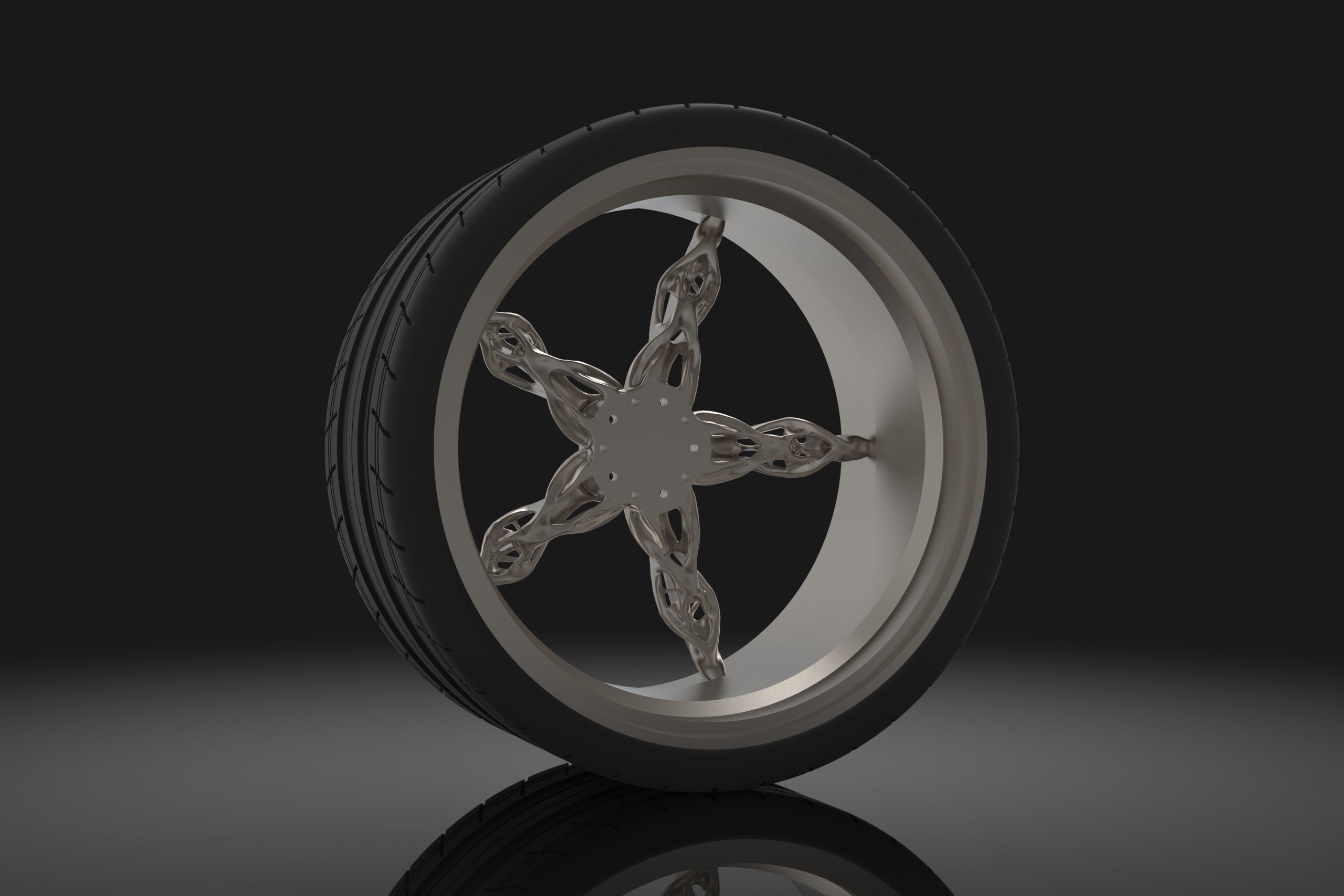 Racing car wheel tire 3D model_4