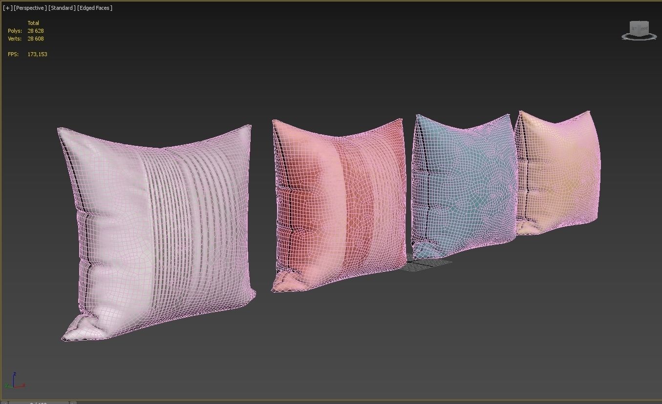 Decorative pillows   set 025 3D model_8