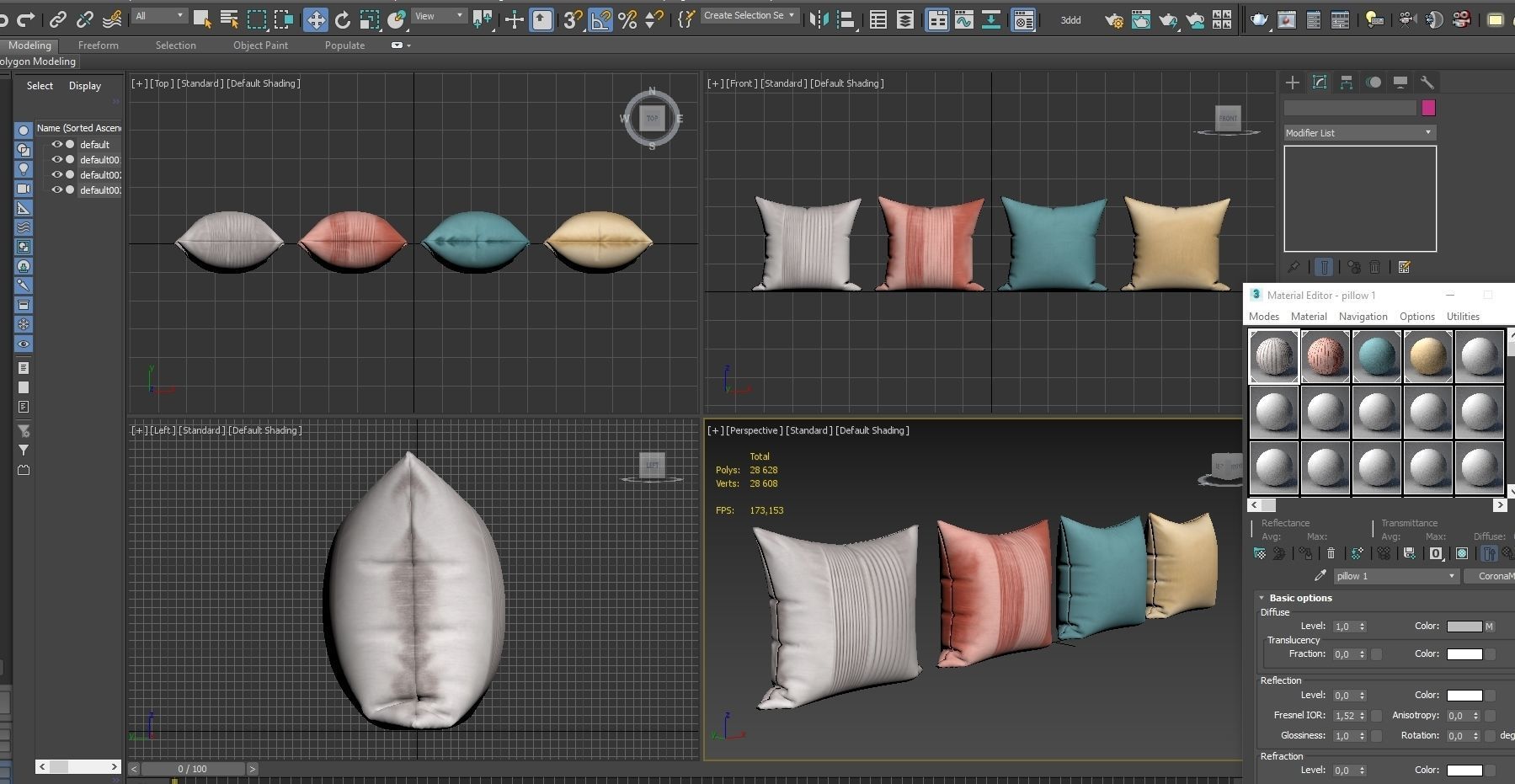 Decorative pillows   set 025 3D model_5