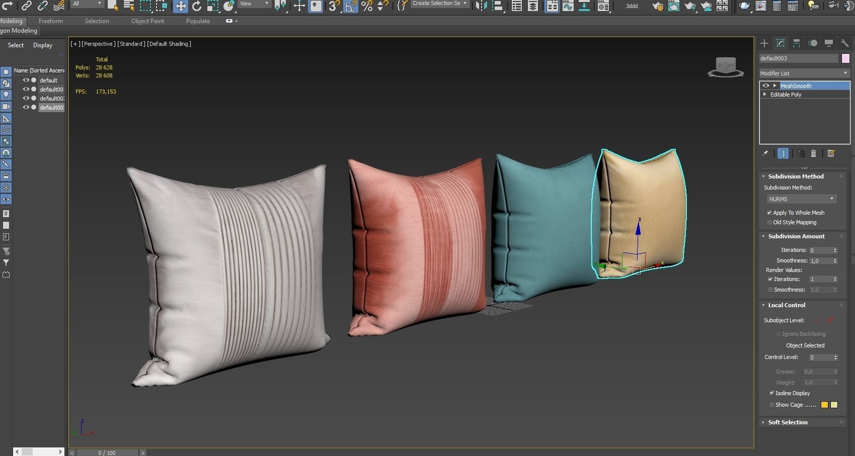 Decorative pillows   set 025 3D model_7