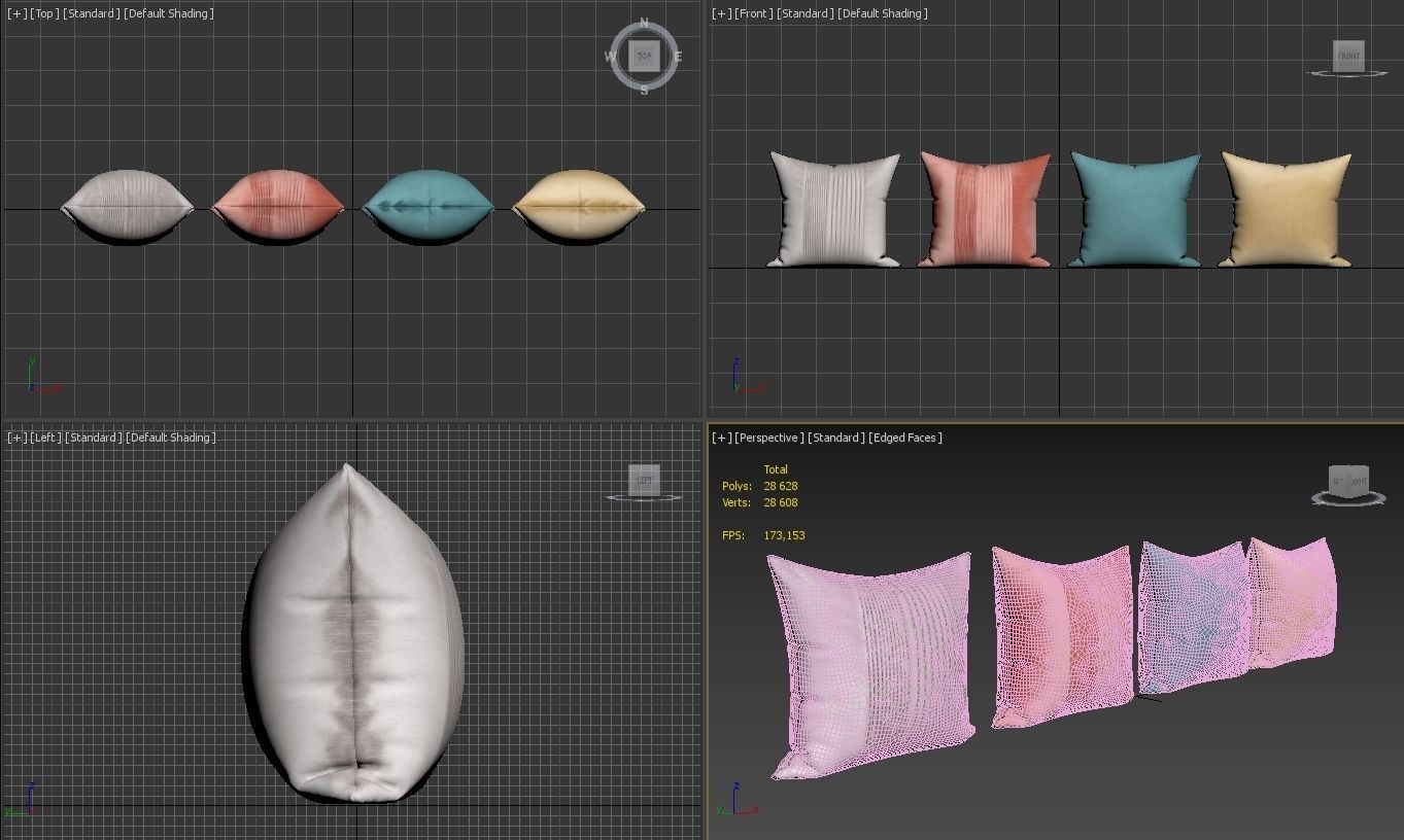 Decorative pillows   set 025 3D model_6