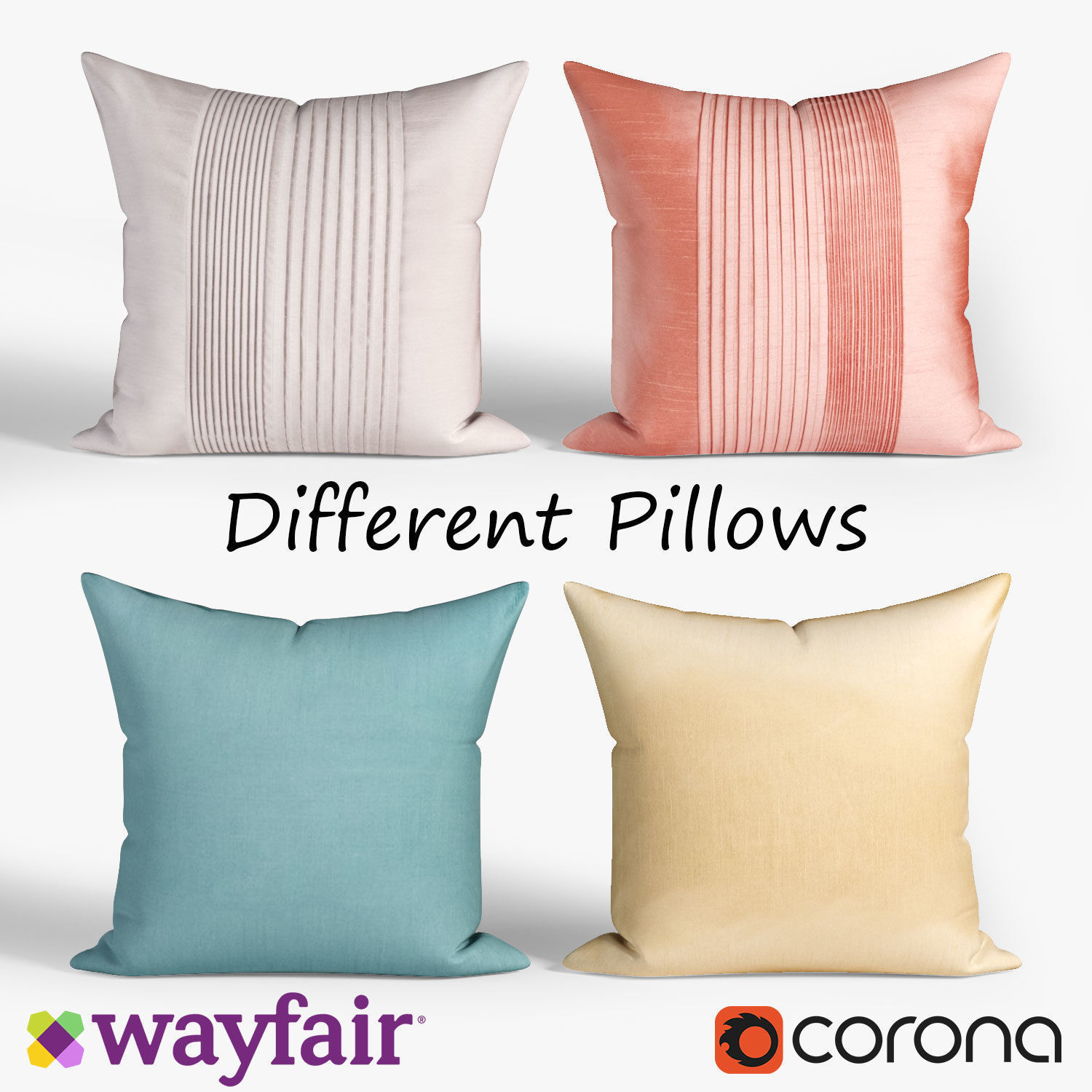 Decorative pillows   set 025 3D model_1