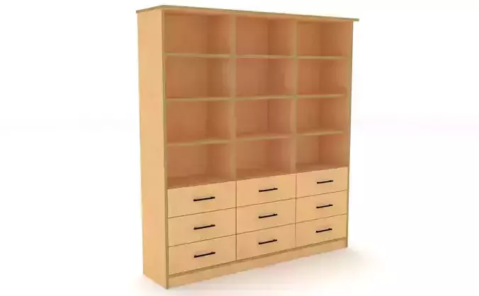 bookshelf 3 drawer9 plywood